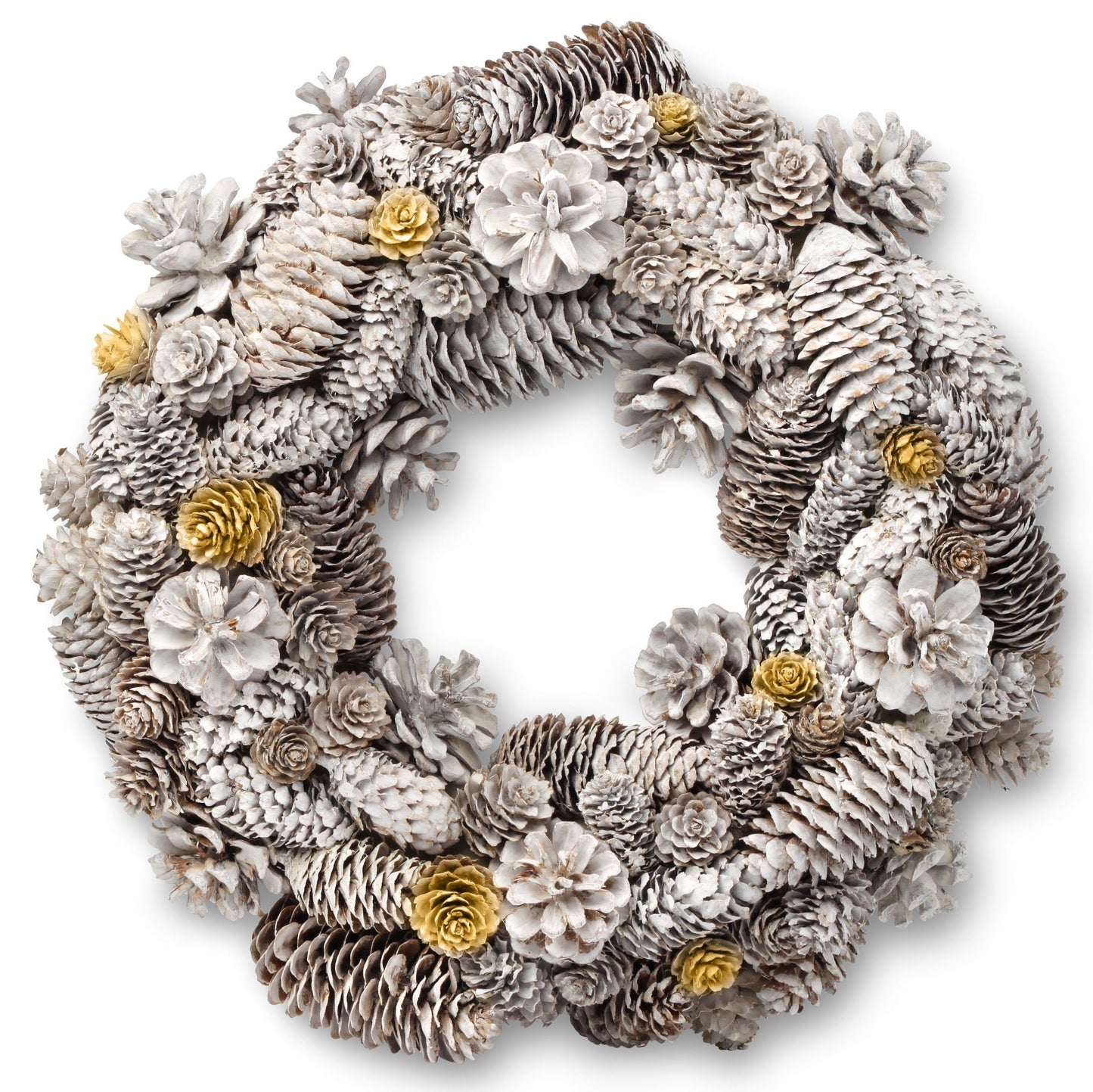 Silver and Gold Cones Christmas Wreath