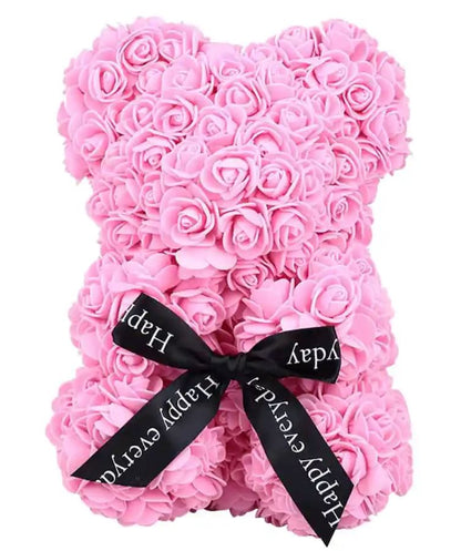 Small Pink Rose Flower Bear