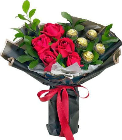 Special Order 100 red roses + 100 ferrero chocolate in a box