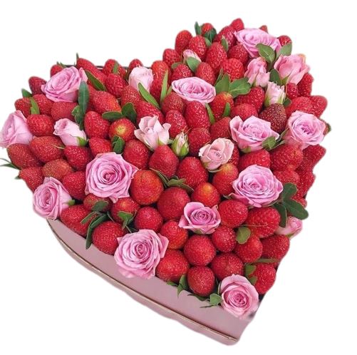 Strawberries and Spray Roses Box