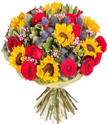 Sunflowers and Roses Bouquet