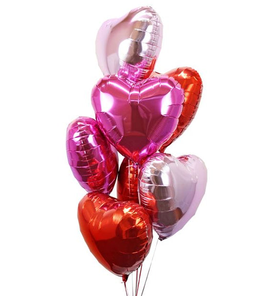 Three Colours Hearts Gift Helium Balloons