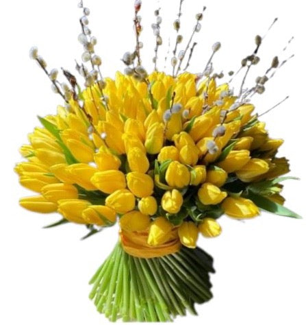 Tulips with Catkins Bouquet
