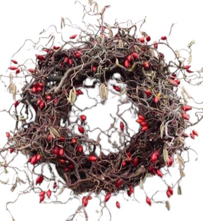 Twig Wreath with Wild Rose Berry