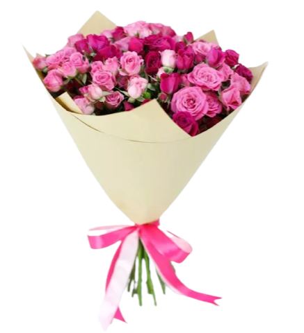 Two Shades of Pink Spray Roses Bouquet