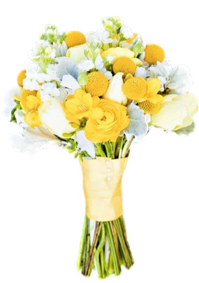 White and Yellow Wedding Bouquet