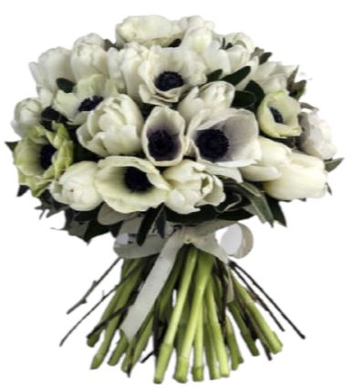 White Anemones with Tulips Bouquet