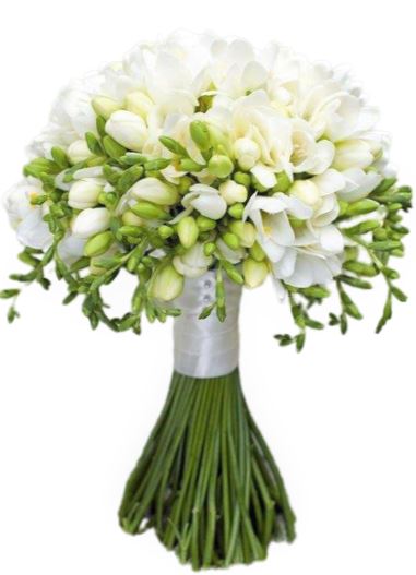White Freesias Wedding Bouquet