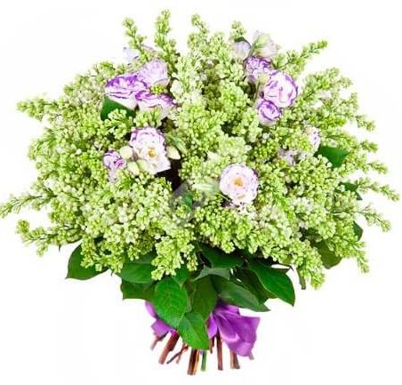 White Lilac with Lisianthus Bouquet