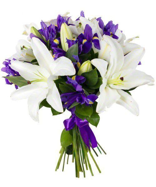 White Lily and Irys Bouquet