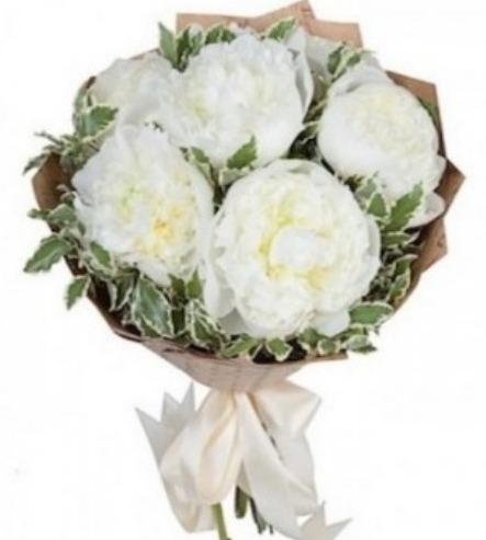 White Peonies with Greenery