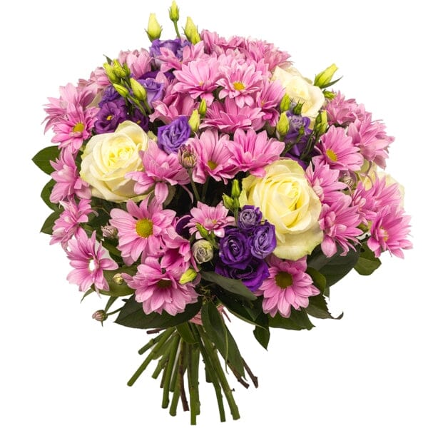 White Roses and Pink Chrysanthemum Bouquet