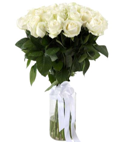 White Roses Bouquet in Vase