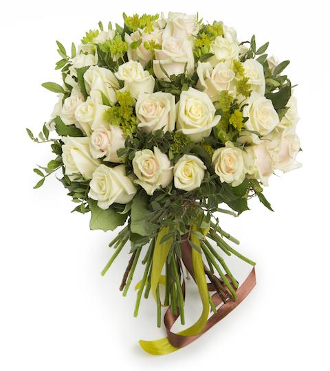 White Roses with Bupleurum Bouquet