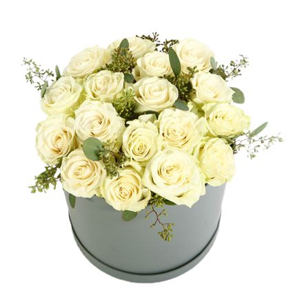 White Roses with Greenery