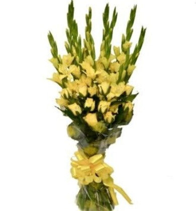 Yellow Roses and Gladiolus