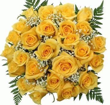 Yellow Roses with Gypsophila Bouquet
