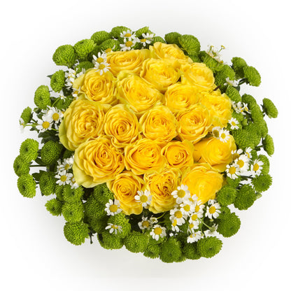 Yellow Roses with Santini Bouquet