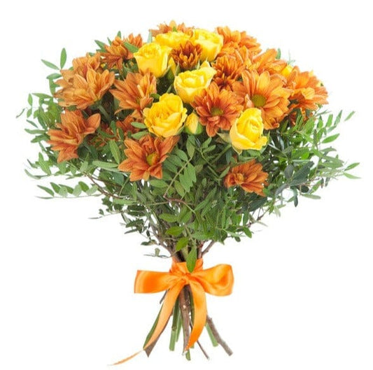 Yellow Spray Roses with Chrysanthemum Bouquet